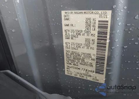 2021 Nissan Rogue Sl Intelligent Awd from USA, damaged, VIN 5N1AT3CB3MC774348